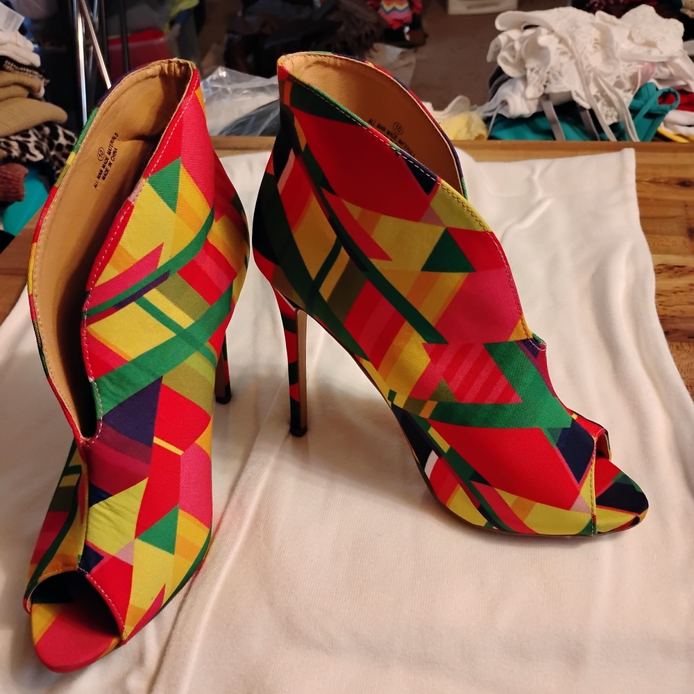 Colorful Geometric Women's Heels